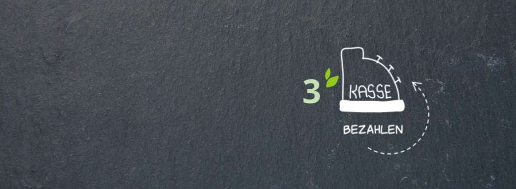 Illustration Nummer 3 – Bezahlen im Unverpackt-Laden dargestellt durch eine gezeichnete Kasse